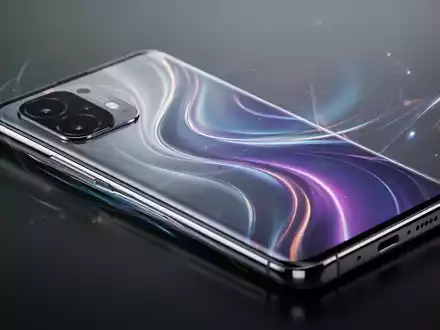 Nahaufnahme eines modernen Smartphones mit reflektierendem Bildschirm und Dreifachkamera auf einer minimalistischen Oberfläche. - Foto: über boerse-global.de