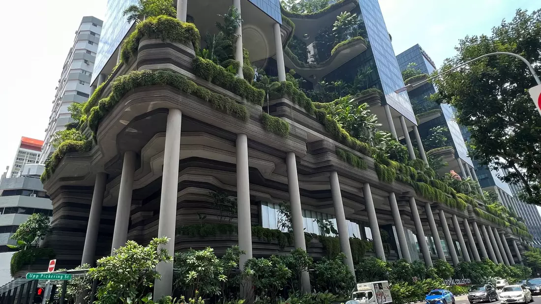 Singapur ist bei der Hitzebekämpfung einer der weltweiten Vorreiter - unter anderem helfen vertikale Gärten. (Archivbild) - Bild: Carola Frentzen/dpa