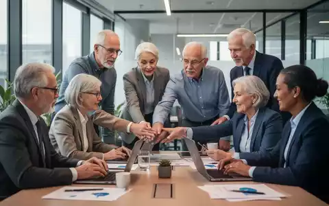 Ältere und jüngere Geschäftsleute arbeiten zusammen an einem Tisch in einem modernen Büro und tauschen Wissen und Erfahrungen aus. - Foto: über boerse-global.de