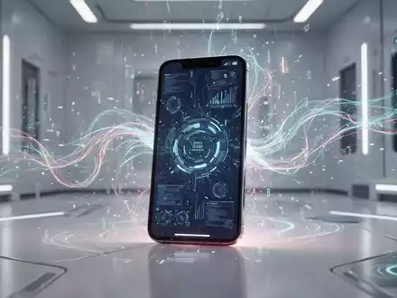 Ein stilisiertes Smartphone mit leuchtenden Datenströmen und Energielinien, das Optimierung und längere Lebensdauer symbolisiert. - Foto: über boerse-global.de