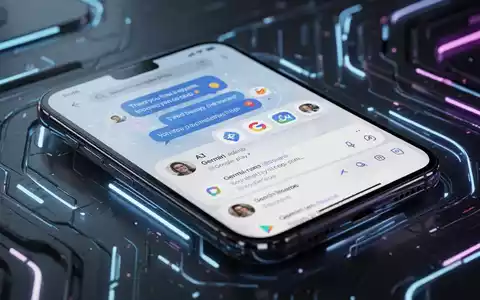 Smartphone-Bildschirm mit KI-Chat-Oberfläche, App-Symbolen und Suchergebnissen, die Geminis Integration in Google Play zeigt. - Foto: über boerse-global.de