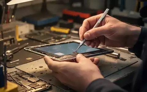 Hände reparieren sorgfältig ein elektronisches Gerät mit Werkzeugen, symbolisierend das Recht auf Reparatur und Nachhaltigkeit. - Foto: über boerse-global.de