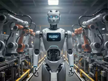 Eleganter humanoider Roboter an moderner Fließbandproduktion, Meilenstein der Robotik. - Foto: über boerse-global.de