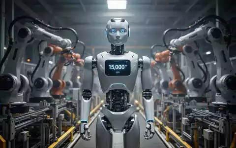 Eleganter humanoider Roboter an moderner Fließbandproduktion, Meilenstein der Robotik. - Foto: über boerse-global.de