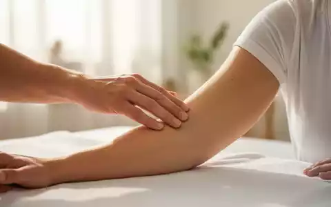 Eine Hand übt sanften Druck auf einen Arm aus, während im Hintergrund ein verschwommener, beruhigender Wellnessbereich zu sehen ist. - Foto: über boerse-global.de