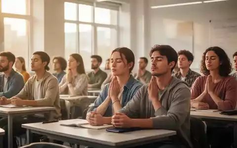Schüler in einem modernen Klassenzimmer, die sich auf Achtsamkeitsübungen konzentrieren, um mentale Stärke zu fördern. - Foto: über boerse-global.de