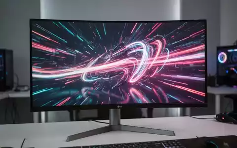 Ein schlanker, moderner LG UltraWide-Monitor mit lebendigen Grafiken in einem zeitgenössischen, minimalistischen Arbeitsbereich. - Foto: über boerse-global.de