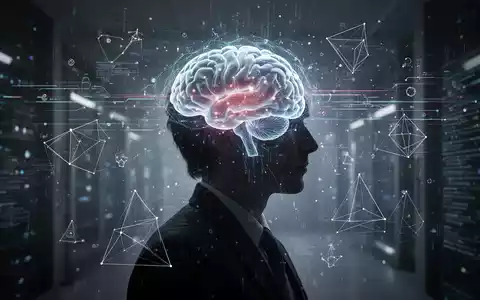 Eine Personensilhouette mit einer leuchtenden Gehirngrafik, umgeben von digitalen Datenströmen und geometrischen Formen, die mentale Fitness symbolisieren. - Foto: über boerse-global.de