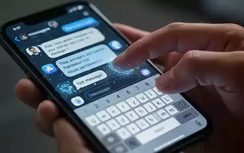 Eine Hand hält ein iPhone mit Textnachrichten und KI-bezogenen Interface-Elementen auf dem Bildschirm. - Foto: über boerse-global.de