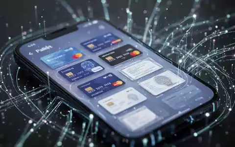 Smartphone-Bildschirm mit digitalem Geldbeutel, Kreditkarten, Dokumenten und Symbolen, die mobile Technologie und KI-Funktionen darstellen. - Foto: über boerse-global.de