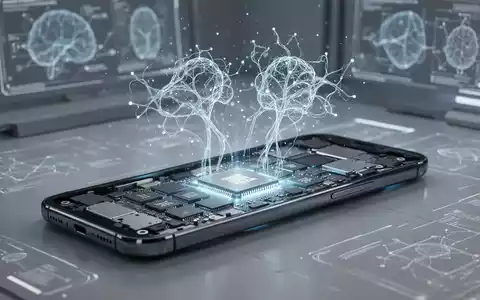 Schlankes, futuristisches Smartphone, teilweise zerlegt, mit leuchtenden RAM-Chips und Prozessor sowie holografischer KI-Netzwerkprojektion. - Foto: über boerse-global.de