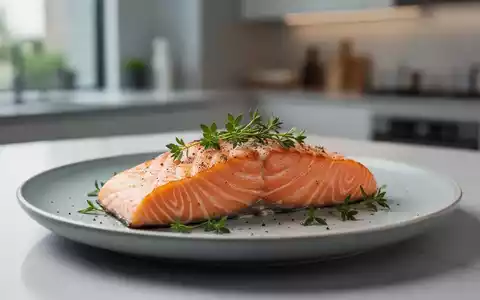 Ein perfekt zubereitetes Fischfilet auf einem Teller mit frischen Kräutern in einer modernen Küchenumgebung. - Foto: über boerse-global.de