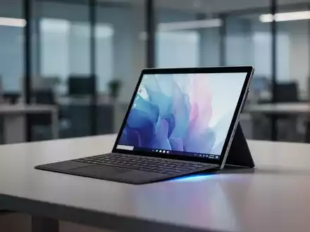 Ein Microsoft Surface Pro Tablet und Surface Laptop auf einem modernen Schreibtisch, die neue erschwingliche Gerätekonfigurationen zeigen. - Foto: über boerse-global.de