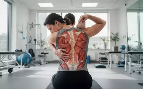 Eine Person führt sanfte Dehnübungen für den Rücken in einem modernen Physiotherapiezentrum durch, mit Fokus auf die Wirbelsäule. - Foto: über boerse-global.de