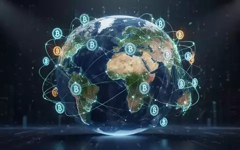 Stilisierte Erdkugel mit leuchtenden Netzlinien zwischen Kontinenten, symbolisiert globale Geldtransfers und Finanztechnologie. - Foto: über boerse-global.de
