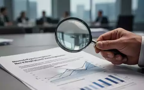 Eine Hand hält eine Lupe über ein Dokument mit Finanzdiagrammen und deutschem Text, das die Prüfung neuer Vorschriften symbolisiert. - Foto: über boerse-global.de