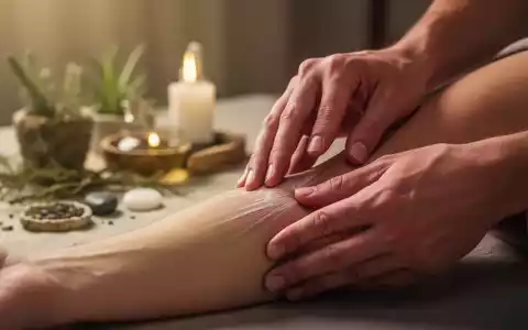 Nahaufnahme von Händen, die sanft einen Muskeltest an einem Arm durchführen, mit unscharfen naturheilkundlichen Instrumenten im Hintergrund. - Foto: über boerse-global.de