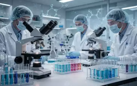 Nahaufnahme eines Wissenschaftlers in einem Labor, der eine Probe unter einem Mikroskop untersucht, mit verschwommenem Hintergrund. - Foto: über boerse-global.de
