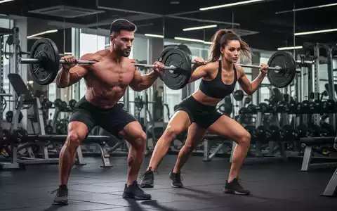 Ein muskulöser Mann und eine Frau trainieren mit Gewichten in einem modernen Fitnessstudio, was eine gesunde Körperzusammensetzung symbolisiert. - Foto: über boerse-global.de