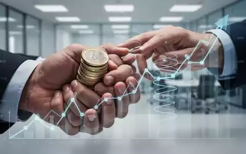 Nahaufnahme von Händen, die Münzen und einen steigenden Schulden-Grafen halten, symbolisiert steigende Kreditkosten und Schulden. - Foto: über boerse-global.de