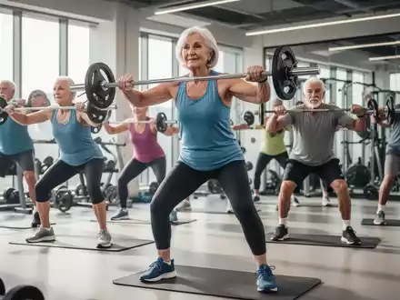 Senioren trainieren in einem modernen Fitnessstudio, um Muskelalterung zu verlangsamen und körperliche Leistungsfähigkeit zu erhalten. - Foto: über boerse-global.de