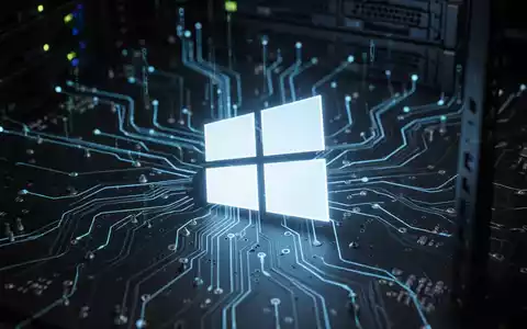 Leuchtendes Windows-Logo auf einer Platine, symbolisiert Systemupdates und digitalen Datenfluss. - Foto: über boerse-global.de