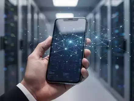 Eine Hand hält ein Smartphone, von dessen Bildschirm digitale Netzlinien ausgehen, die verbesserte Internetkonnektivität symbolisieren. - Foto: über boerse-global.de