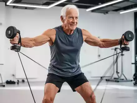 Ein dynamisches Bild eines fitten älteren Mannes beim Training, das Stärke und Vitalität im Alter symbolisiert. - Foto: über boerse-global.de