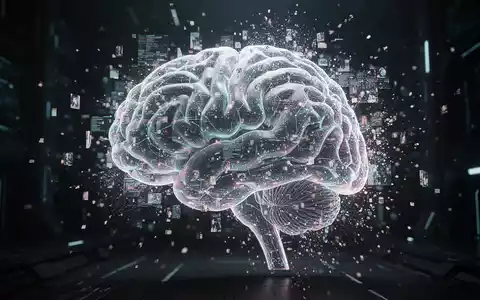 Eine stilisierte Darstellung eines leuchtenden neuronalen Netzes oder KI-Gehirns mit fragmentierten, schimmernden Datenpunkten. - Foto: über boerse-global.de