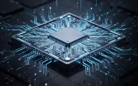 Leuchtend blauer Mikrochip mit komplexer Schaltung, Symbol für fortschrittliche Technologie und KI. - Foto: über boerse-global.de