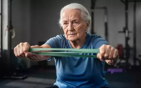 Eine ältere Person trainiert mit einem Mini-Band, um altersgerechte Fitness und Muskelaufbau zu fördern. - Foto: über boerse-global.de