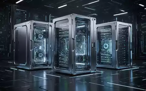 Nahaufnahme modularer Rechenzentrumshardware mit blauen Leuchten, Symbol für fortschrittliche KI-Infrastruktur. - Foto: über boerse-global.de