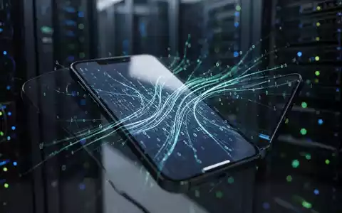 Nahaufnahme eines Smartphone-Bildschirms mit leuchtenden Linien und Binärcode, der Datensicherheit und Schwachstellen symbolisiert. - Foto: über boerse-global.de