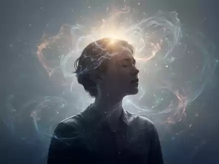 Eine Personensilhouette mit leuchtendem Kopf, umgeben von emotionaler Energie, die Sensibilität und Überlastung darstellt. - Foto: über boerse-global.de