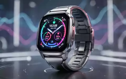 Nahaufnahme einer High-Tech-Titan-Smartwatch mit Gesundheitsdaten, unscharfer futuristischer Hintergrund. - Foto: über boerse-global.de