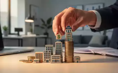 Hände stapeln kleine Finanzbausteine oder Münzen auf einem wachsenden Stapel, im Hintergrund ein modernes Heimbüro. - Foto: über boerse-global.de