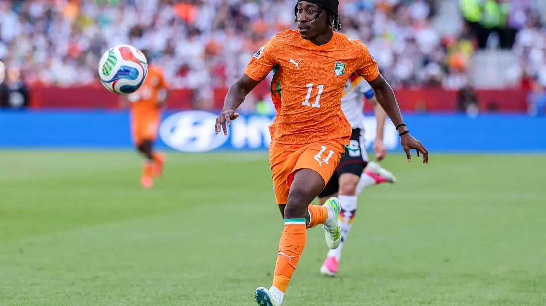 Yan Diomande von der Elfenbeinküste will offenbar zu Paris Saint-Germain wechseln. - Bild: Jan Woitas/dpa