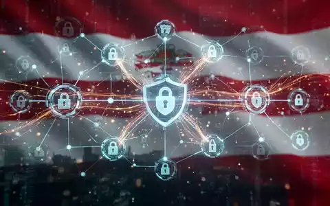 Abstrakte Darstellung einer sicheren digitalen Lieferkette mit vernetzten Knoten und leuchtenden Datenströmen vor österreichischem Hintergrund. - Foto: über boerse-global.de