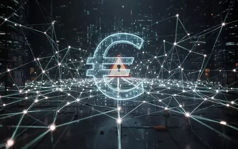 Digitales Netzwerk von Lieferketten mit subtilem Euro-Symbol und Warnzeichen, das die neuen NISG-Vorschriften und hohe Bußgelder symbolisiert. - Foto: über boerse-global.de