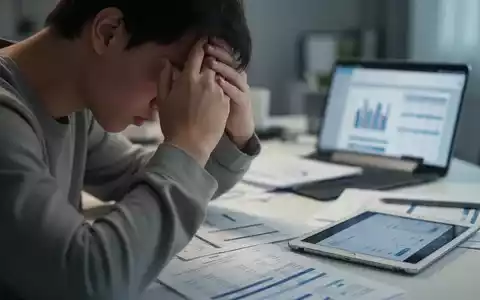 Eine junge Person sitzt nachdenklich am Schreibtisch, den Kopf in den Händen, mit unscharfen Dokumenten im Hintergrund. - Foto: über boerse-global.de