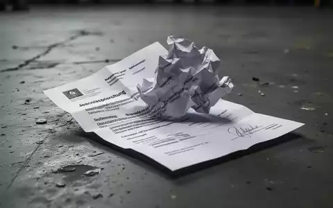 Ein zerknülltes Kündigungsschreiben oder eine Bewerbung liegt auf einem kalten Betonboden, symbolisiert Jobverlust und wirtschaftliche Unsicherheit. - Foto: über boerse-global.de