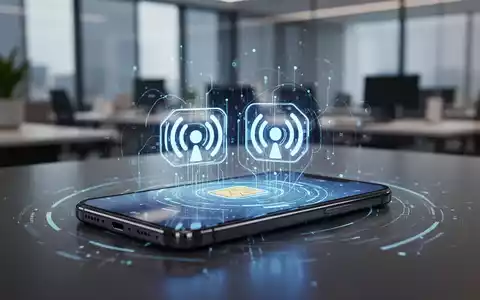Nahaufnahme eines Smartphone-Bildschirms mit Dual-SIM-Symbolen für geschäftliche und private Leitungen in einem professionellen Umfeld. - Foto: über boerse-global.de
