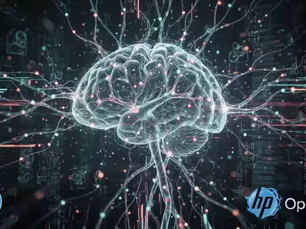 Stilisierte Darstellung eines futuristischen neuronalen Netzwerks mit Datenströmen, die künstliche Intelligenz und digitale Transformation repräsentieren. - Foto: über boerse-global.de