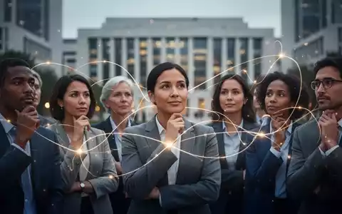 Eine Gruppe von Menschen, die durch leuchtende Linien verbunden sind, vor einem unscharfen modernen Gebäude, symbolisiert Präventionsnetzwerke. - Foto: über boerse-global.de