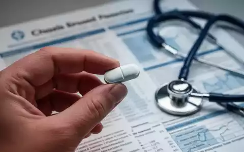 Eine Hand hält eine einzelne, moderne pharmazeutische Pille; im Hintergrund verschwommene medizinische Forschungsdokumente und ein Stethoskop. - Foto: über boerse-global.de