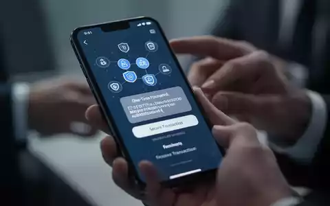 Ein Smartphone-Bildschirm zeigt eine Push-Benachrichtigung für ein Einmalpasswort (OTP), im Hintergrund unscharf Hände, die das Telefon halten. - Foto: über boerse-global.de