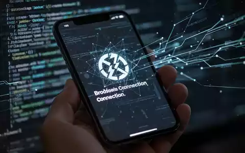 Nahaufnahme eines Smartphone-Bildschirms mit Fehlermeldung oder Verbindungsabbruch-Symbol, in einer Hand gehalten. - Foto: über boerse-global.de