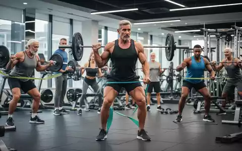 Eine Gruppe von Menschen unterschiedlichen Alters beim Krafttraining in einem Fitnessstudio, das die Vorteile von Muskelaufbau und Herzgesundheit hervorhebt. - Foto: über boerse-global.de