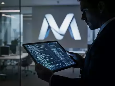 Eine schattenhafte Figur in einem Büro hält ein leuchtendes Tablet, im Hintergrund ein unscharfes Firmenlogo. Symbolisiert Whistleblower-Schutz. - Foto: über boerse-global.de