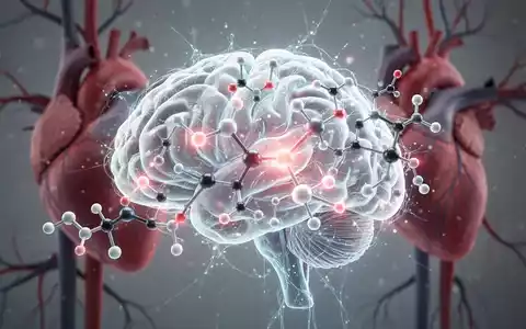 Eine stilisierte Darstellung eines Gehirns, das mit einer molekularen Struktur und einem gesunden Herz-Kreislauf-System verbunden ist, symbolisiert neurologischen Schutz. - Foto: über boerse-global.de